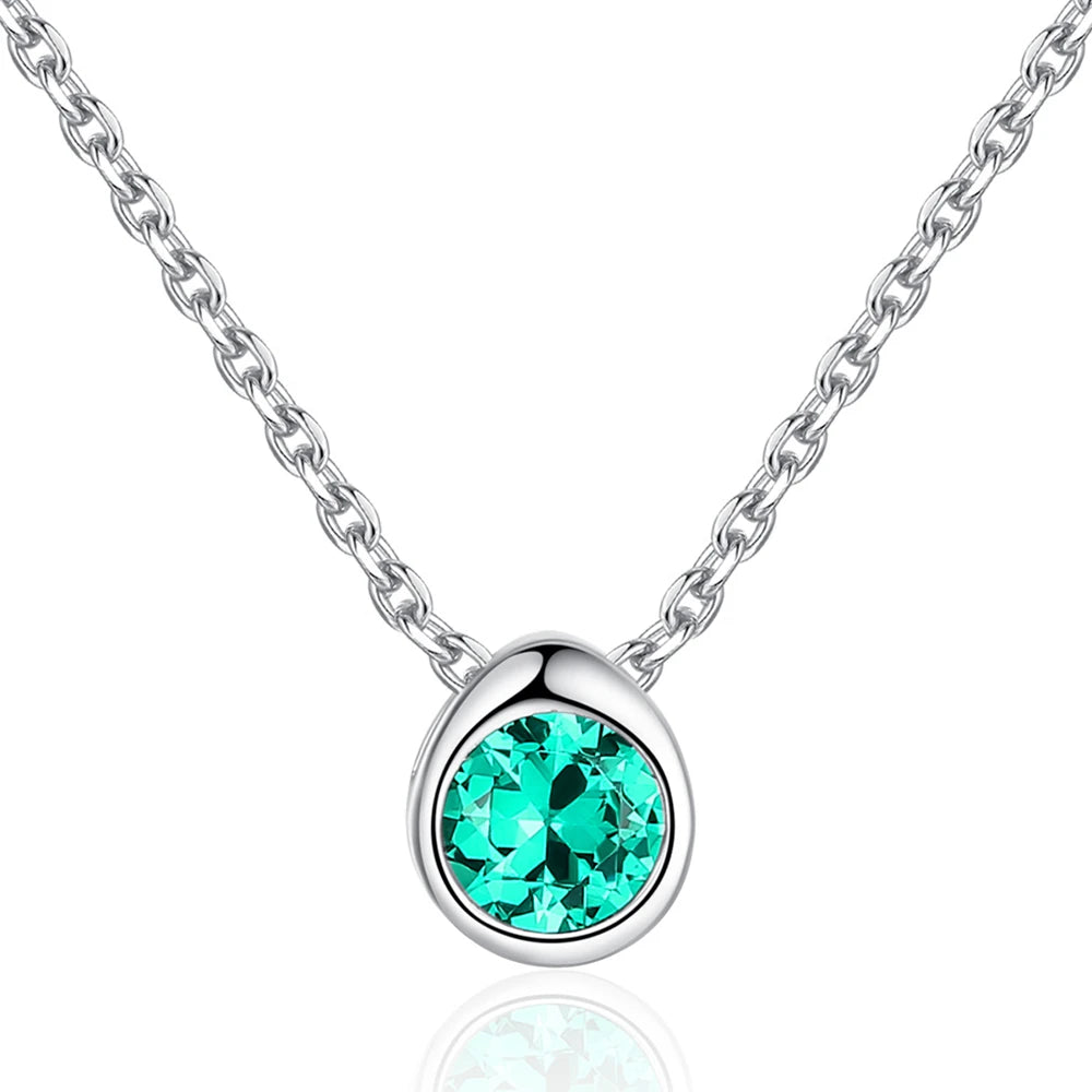 Daidan Necklace Chain Wholesale Zircon Necklace 925 Sterling Silver Bezel Round Gold Plated Simple Necklace for Women
