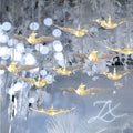 New 10-Light Transparent Crystal Acrylic LED High Transparency Modern Hummingbird Luminous Birds White/Yellow Wedding Decoration