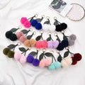 Wholesale Cartoon Mini Fruit Cherry Keychain Fur Ball Pom Pom Keychain Plush Ball Accessories Handbag Pendant