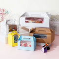 2/4/6 Grid Paper Cupcake Box Transparent Window Muffin Box White Cardboard Portable Cupcake Box With Handle