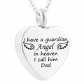 Cremation Pendant Jewelry Heart Shaped Stainless Steel Urn Necklace I Have a Guardian Angel in Heaven I Call Her Grandma