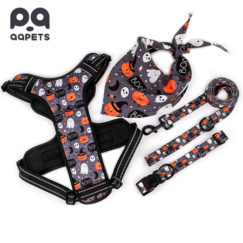 Medium to Large Dog Tactical Harness Waterproof Nylon Pet Chest and Back Lead Rope with Padded Feature Camouflage Style