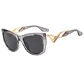 Special Women Oversized Square Plastic Metal Frame Cat Eye Shades Irregular Curved Temple UV400 Protection Sunglasses