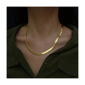 RiisngMoon ODM Collar Jewelry Stainless Steel 18K Gold Plated Herringbone Necklace Chain Thick Snake Choker Necklace