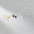 S925 Sterling Silver Fashion Earrings Mini Round Stud Earrings Ear Pierced Geometric Gold Earrings Fine Jewelry