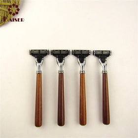 Biodegradable Natural Customized Logo Black Plated Plastic Handle Disposable Twin Blade Safety Razor for Men