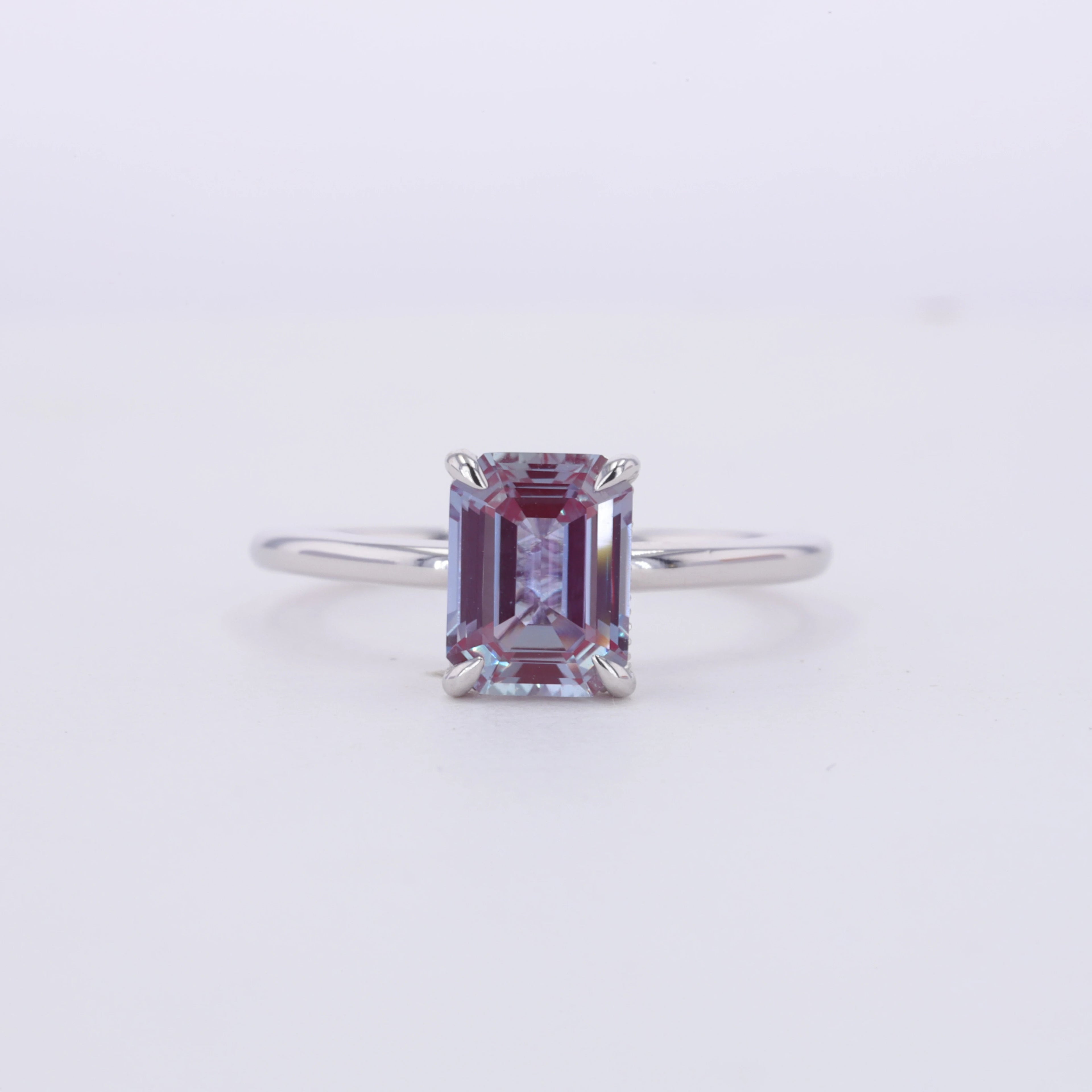 Starsgem Customized Jewelry Emerald Cut 6*8mm Lab Ruby Sapphire 10k 14k 18k Gold Rings