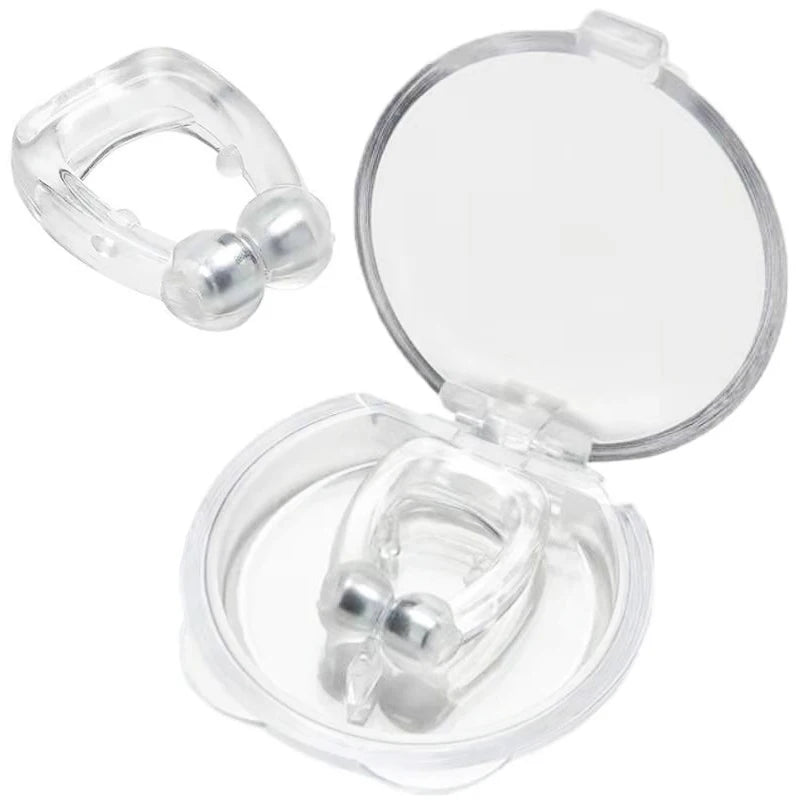 Magnetic Snore Nasal Dilator Ring With Case Silicone Anti Snore Device Night Sleep Aid Nose Clip