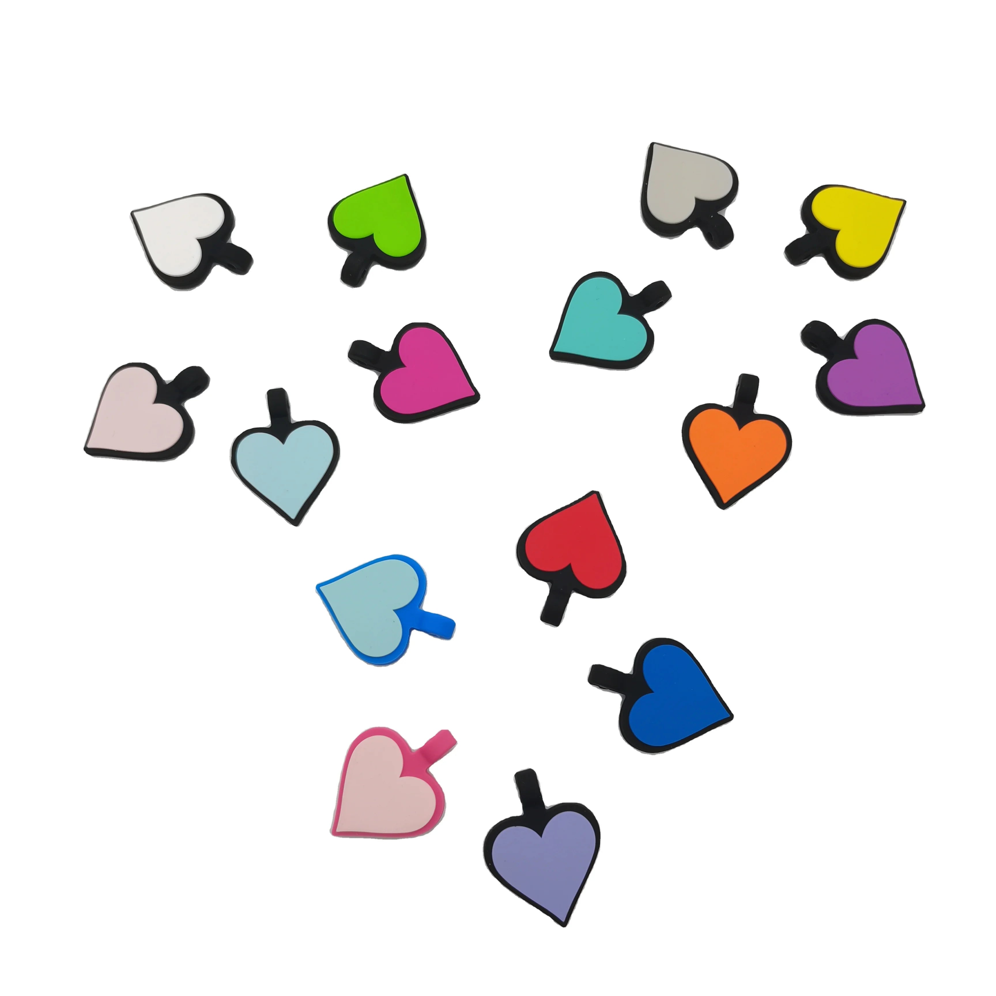 OKSILICONE Anti-Lost Drawstring Pet Tag Cover Soft Heart-Shaped Dog Tag with Lights Hot Products for Pet Owners