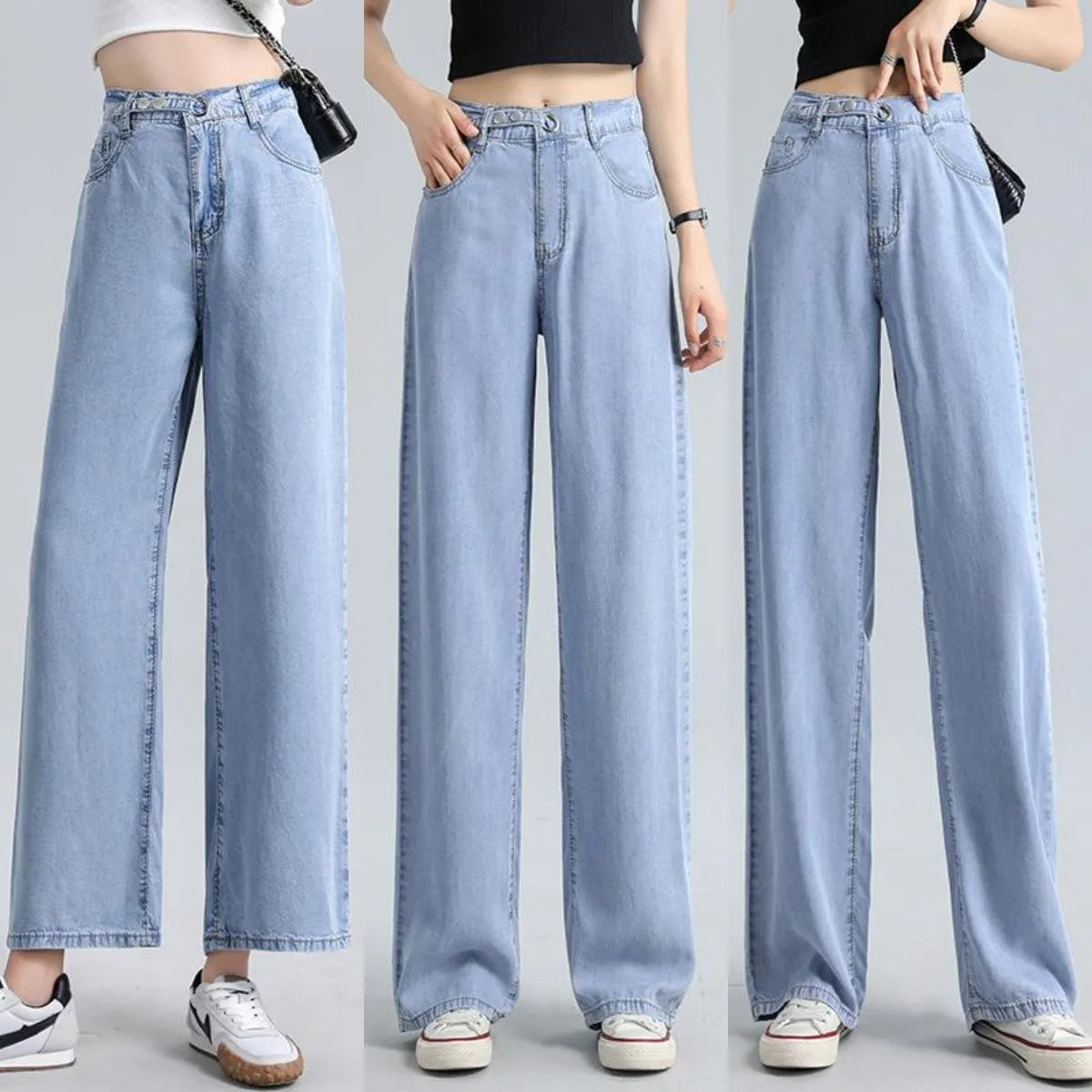 10%OFF Denim Wide-leg Pants Women's High Waist Show Thin Drape Thin Summer New Loose Straight Pants Jeans