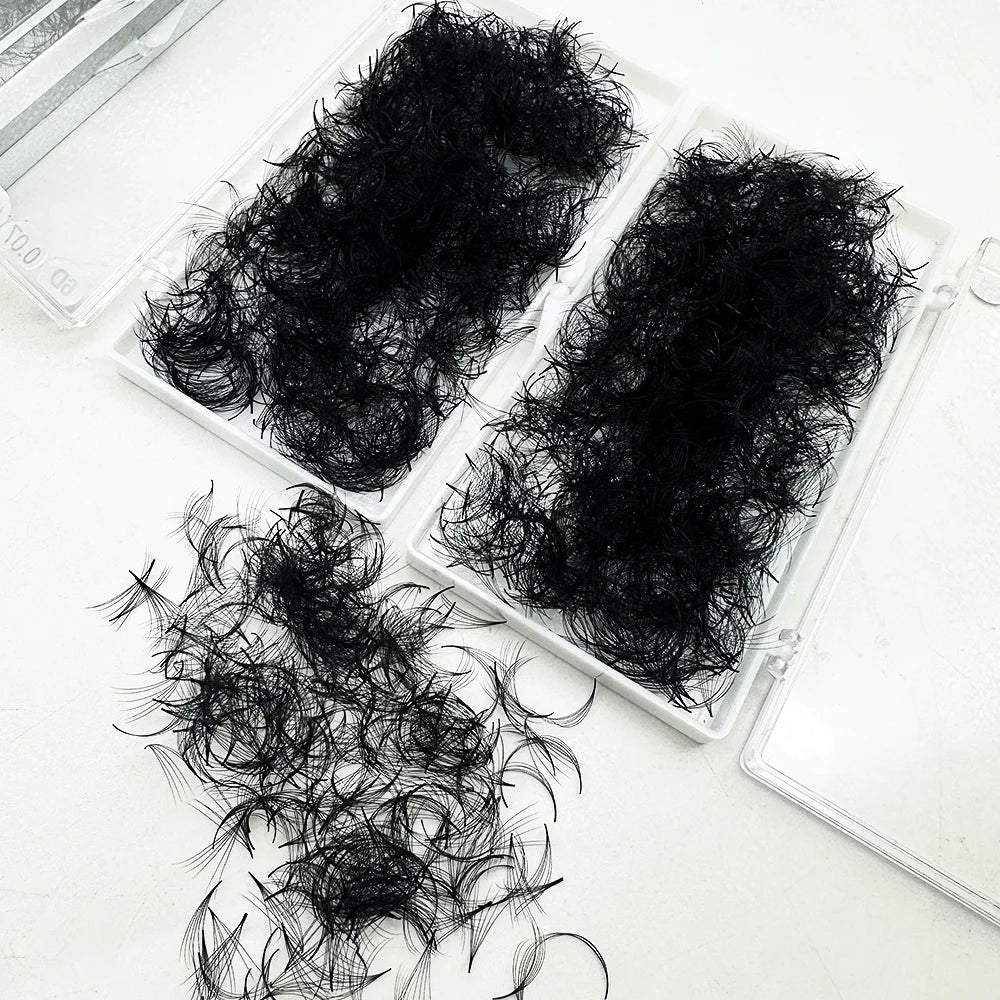 Custom Pointy Long Stem 300 500 Loose Premade Fans Handmade 5D 10D 12D Wispy 0.03 0.05 0.07 Pre Made Volume Fans Lash Extension