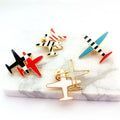 Gold Cute Helicopter Airplane Metal Enamel Badge Pin No Mold Fee