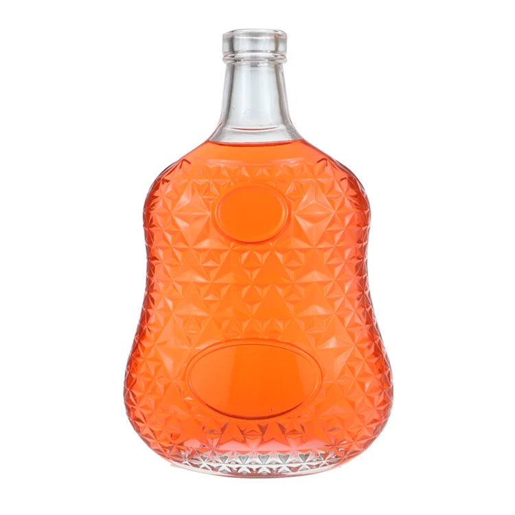 Creative Design Delicate Embossed Glass Bottle With Competitive Price