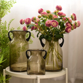Modern Home Decoration Dutch Chrysanthemum Simulation Vase Glass Top Table for Wedding Living & Dining Room