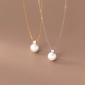 Elegant Design S925 Sterling Silver Diamond Inlaid Shell Pearl Necklace for Women Fine Jewelry