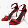 Large Size Fashion Red Black Party Women Satin High Heels Open Toe New Style Ladies Evening Sandals MegaBDM