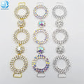 Three Rings Rhinestone Bikini Connector Swimwear Crystal Strap Metal Buckle for Women Summer Sexy Swimsuit Beachwear Accessories