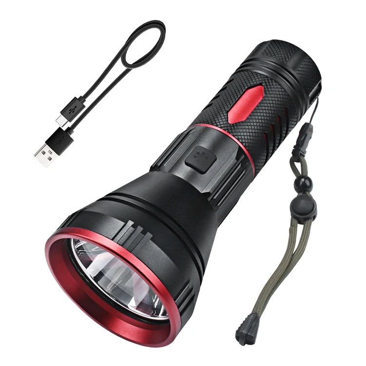 Boruit High Power Flashlight Led Flashlight Outdoor Strong Light Rechargeable Ipx4 Waterproof Flashlight