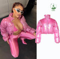 2023 Autumn Winter Women's Think Jacket New Fashion Stands Collar Zipper Short Casual Warm Puffer Jacket Clothing Female
