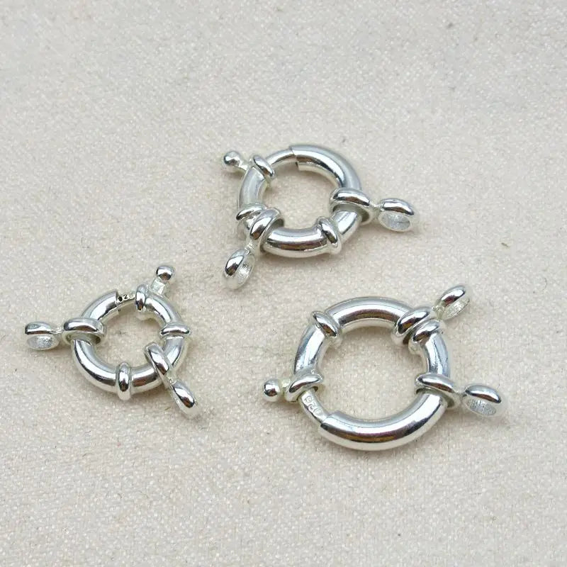 Wholesale 925 Sterling Silver Spring Clasps Jewelry Findings & Components for Bracelet Making Connector Clasp
