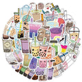 50Pcs Bubble Tea Milk Cute Drinks Graffiti Sticker for Girl Student Waterproof Vinyl Decor Notebook Laptop Stickers