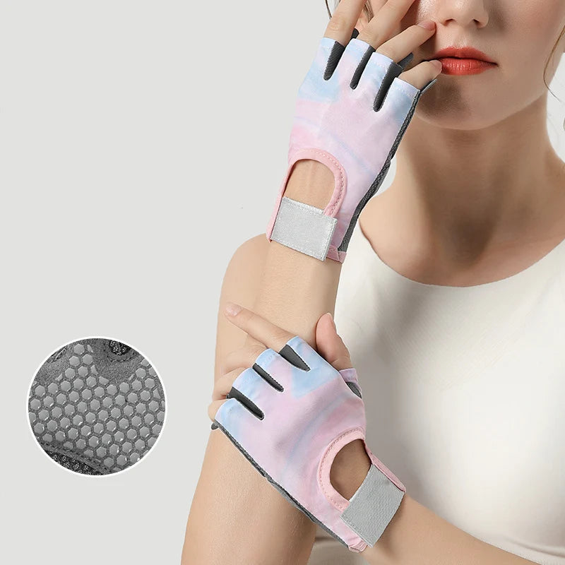 Women Durable Breathable Anti Slip Half Finger Football Goal Keeper Gloves Protection Yoga Gym Cycling Fishing Sports