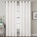 Modern Simple Style Natural Linen Solid Color Sheer Curtain Livingroom and Bedroom Voile Curtain with 2 Panels