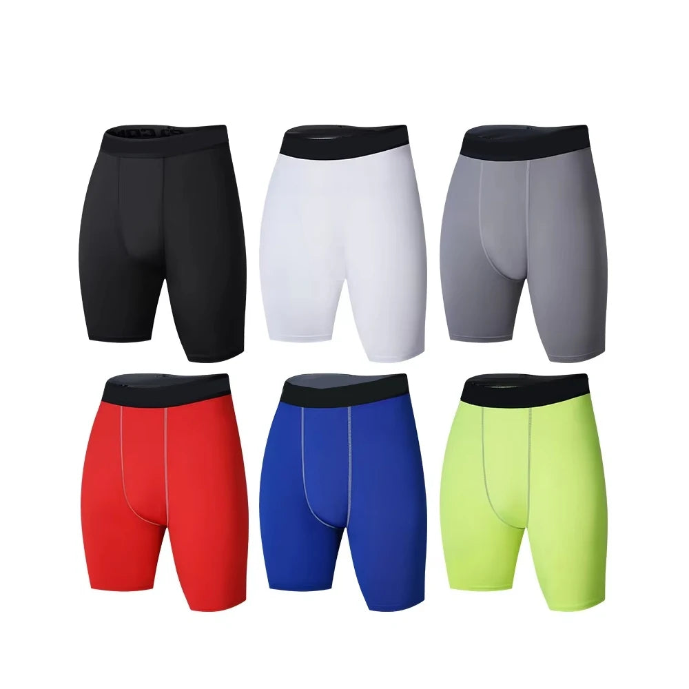 Sports and Fitness Capris Men's Basketball Sweat-absorbing Quick Dried PRO High Elastic Tight Running Training Base Shorts
