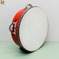 2024 Montessori Wood red toy Tambourine Jingles Tambourine for Kids Gift Handheld Single row Bells for Christmas for Adults