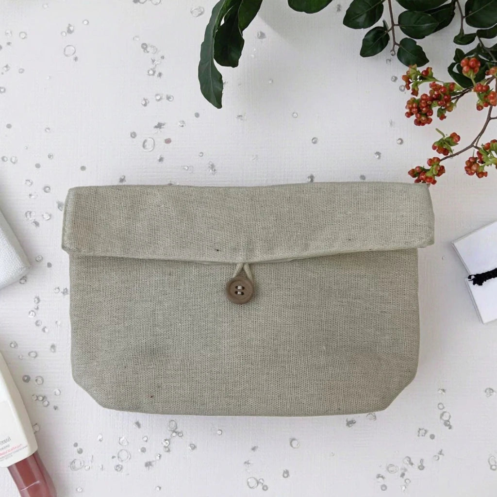 Small Makeup Bag For Purse Travel linen Cosmetic Bag Makeup Portable Versatile Zipper Pouch For Women