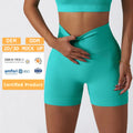 Athletic Apparel Manufacturer Women High Waist Compression Gym Biker Seamless Ribbed Scrunch Back Yoga Shorts