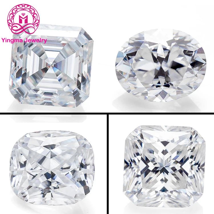 Manufacture Loose Moissan Diamond Stone Emerald Radiant Cushion Oval Pear Princess Heart Asscher Cut Moissanite with Certificate