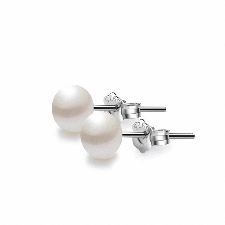 Lotus Fun Simple Vintage Real 925 Sterling Silver Natural Pearls Stud Earrings for Women Fashion Creative Handmade Fine Jewelry
