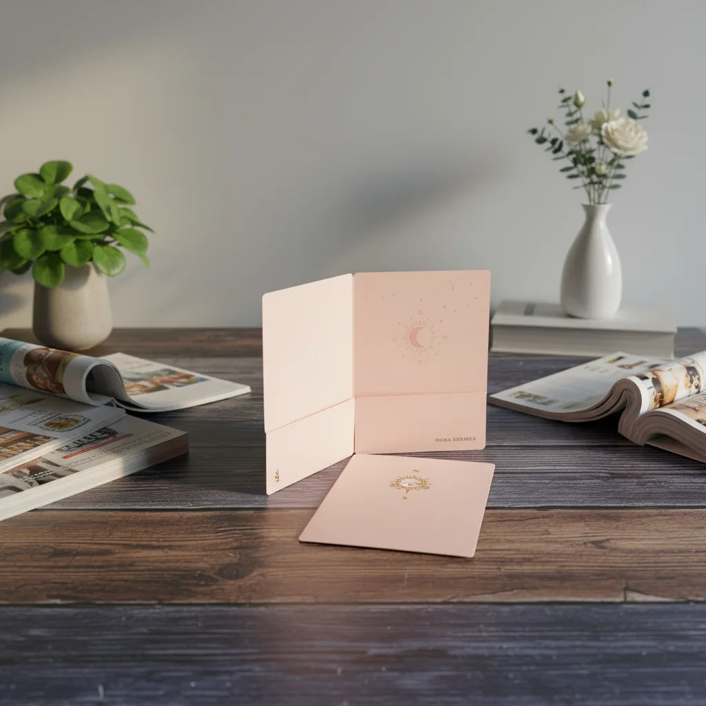Custom Printed Pink Presentation Pockets Folders with Shiny Embossed Logo Kraft Paper & Cardboard Product