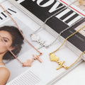 Luxury Non Tarnish Silver 18K Gold Plated 316L Stainless Steel Beat Heart Heartbeat Pendant Necklace Jewelry for Women
