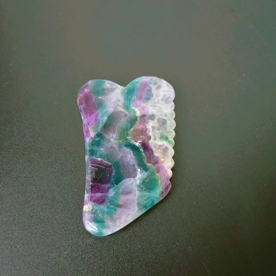 Huiying Good Supplier Fluorite Gua Sha Board Customized square Spiky Shape Massage Tool for Face and Body Spa