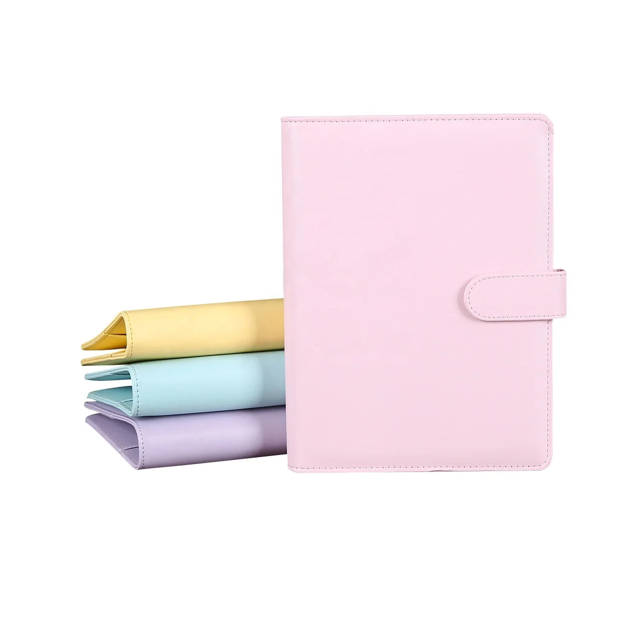 Wholesale Customized Macaron PU Leather A5 A6 Binder 6 Ring Notebook Planner Student Diary Organizer