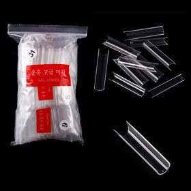 Factory Direct Sale Extra Long Curved C Shape Half Cover Pre-designed Design False ABS Acrylic Nail Tips for Finger Use Glue