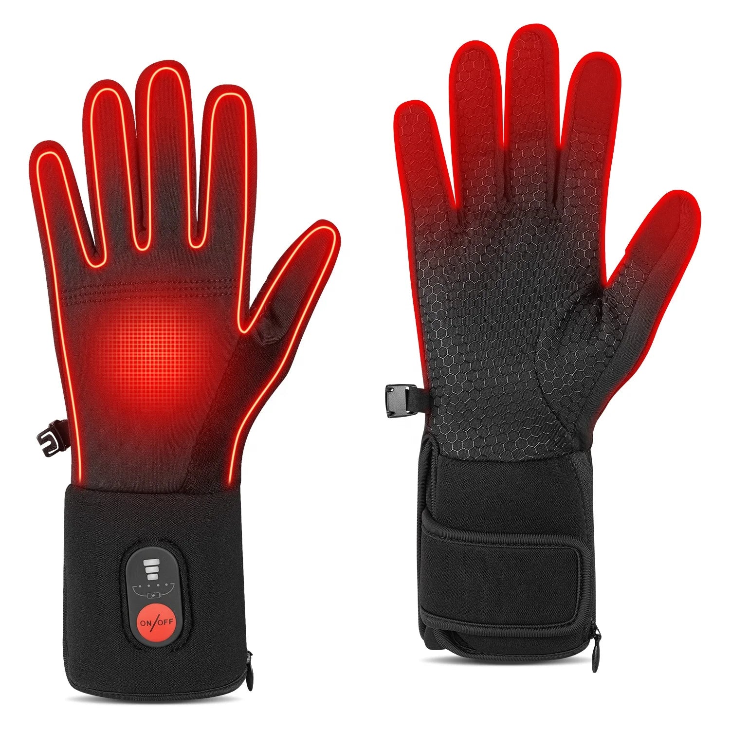Rechargeable Electric Warming Gloves Winter Thin Heated Glove Liners Cotton Polyester Snowboarding Gloves