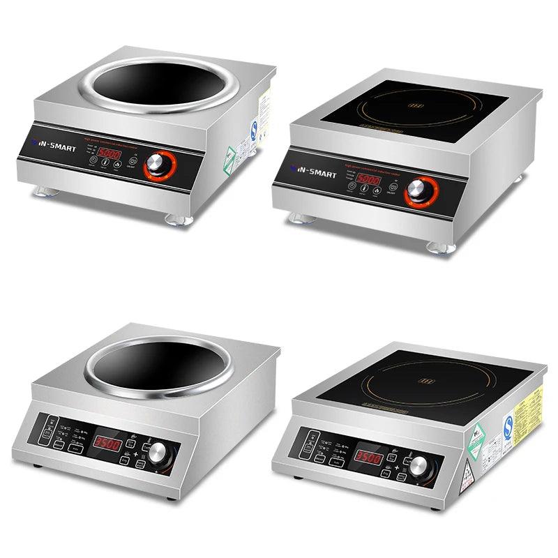 3500w/5000w Concave or Flat Commercial Electric Induction Cooker Large High Power Restaurant Cooktop Cooking Stove Hob Hotplate