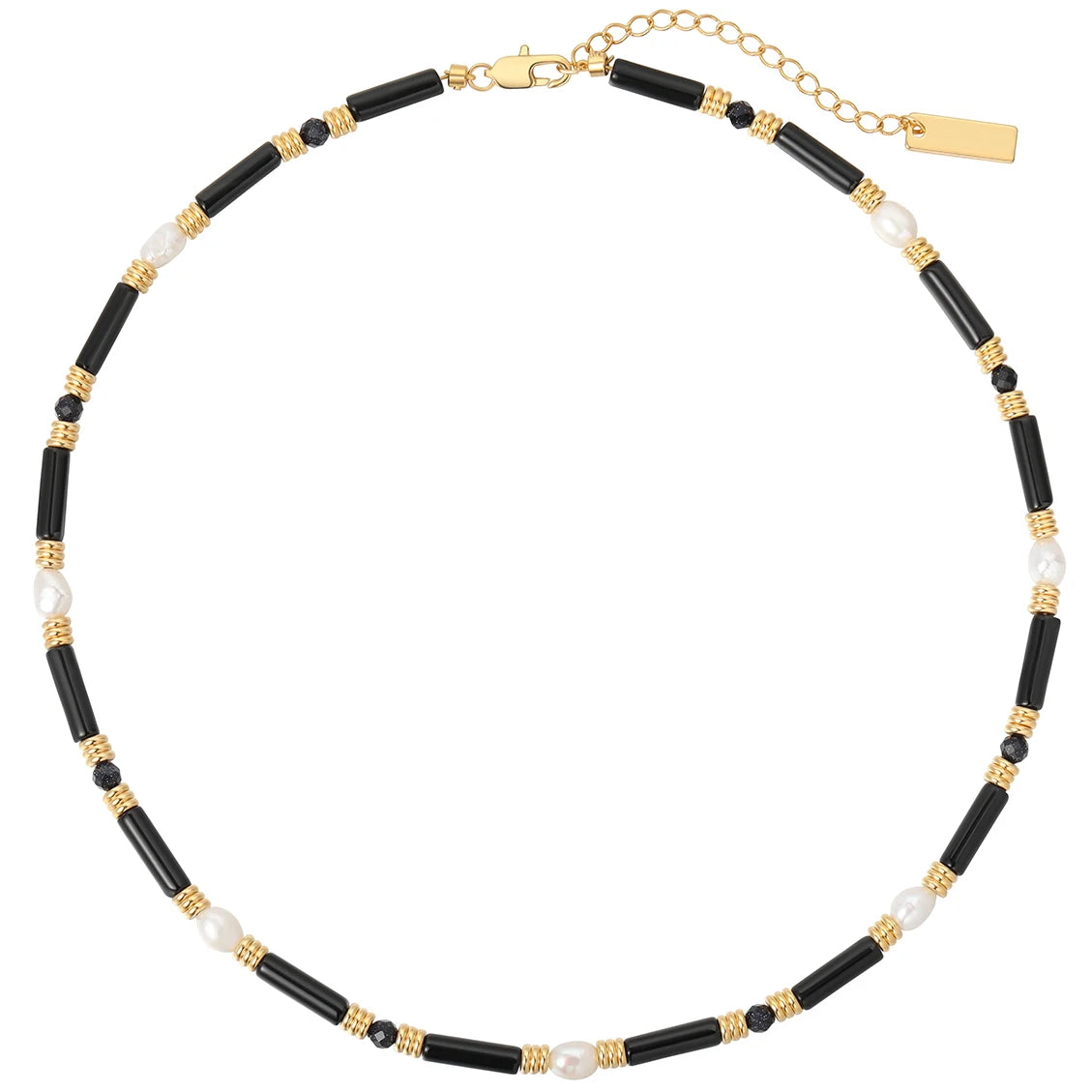 Original Jewelry Natural Freshwater Pearl Black Natural Stone Bamboo Beads Necklace Women Fashion Jewelry Factory Wholesale