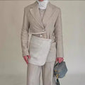 Boutique Wholesale 2026 Autumn New Style Personalized Irregular Color Collision Splicing Hollow Women's Suit