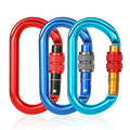 JRSGS Wholesale 25KN Outdoor Logo and Color Round Shaped Climbing Snap Hook Aluminum Carabiner Hooks SGM7108B