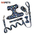 2025 Custom Neoprene Dog Harness Vest Hot Reversible Design Logo Silicone Rubber Print Pet Dog Collar Leash Bow Tie Bandana Set