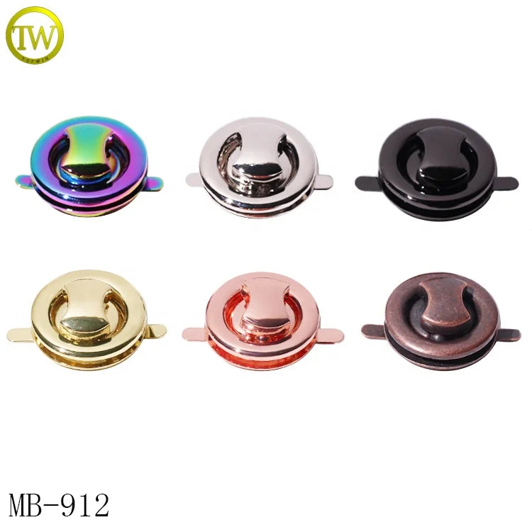 High Quality Handmade Lock Clip Clasp Buckles Zinc Alloy Handbag Hardware Twist Locks Fasteners for Luggage
