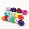 Wholesale in Stock Multi-Size Colorful Resin Plastic Round Button 4 Holes Button for Kids Clothing Crafts
