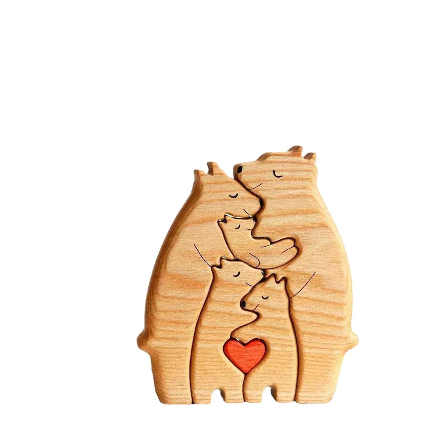 Personalised Bear Family Puzzle Families of 2-7 Bears Anniversary Gift  Wooden Animal Bear Puzzle Family Keepsake Gift