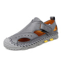 Closed Toe Men Genuine Leather Sandals Men Outdoor Hiking Trekking Water Shoes Male Beach Sandals