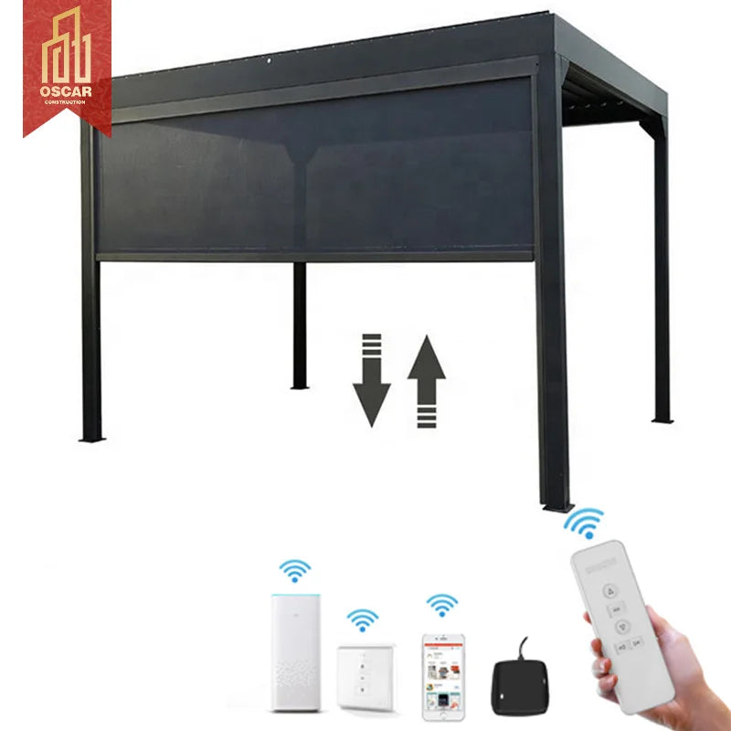 Motorized Roller Blind Remote Control Shade Blind Automatic Roller Shade Mesh Roller Shade