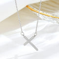 Fashion 925 Sterling Silver Cross Pendant Trendy Link Chain Necklace for Women-Wedding Engagement Gift